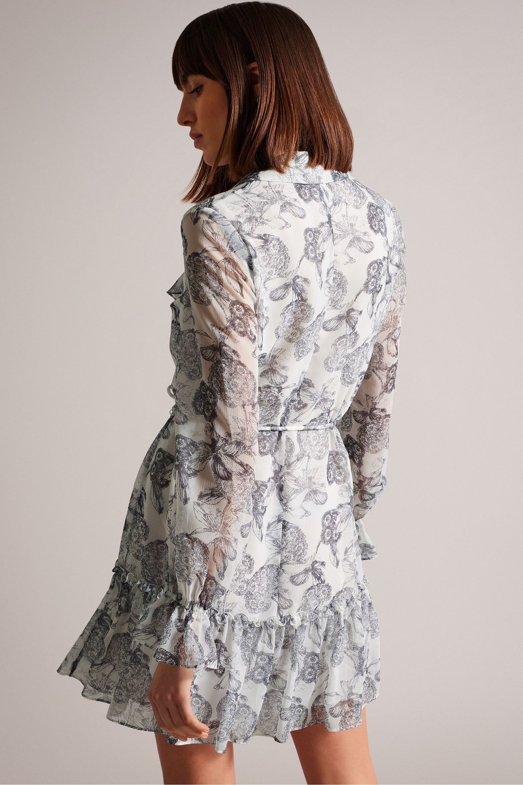 Ted baker white ruffle dress top