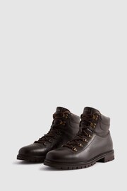 Reiss Dark Brown Ashdown Leather Hiking Boots - Image 3 of 5