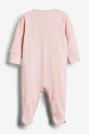 Pink/White 5 Pack Baby 100% Cotton Sleepsuits (0-2yrs) - Image 16 of 16