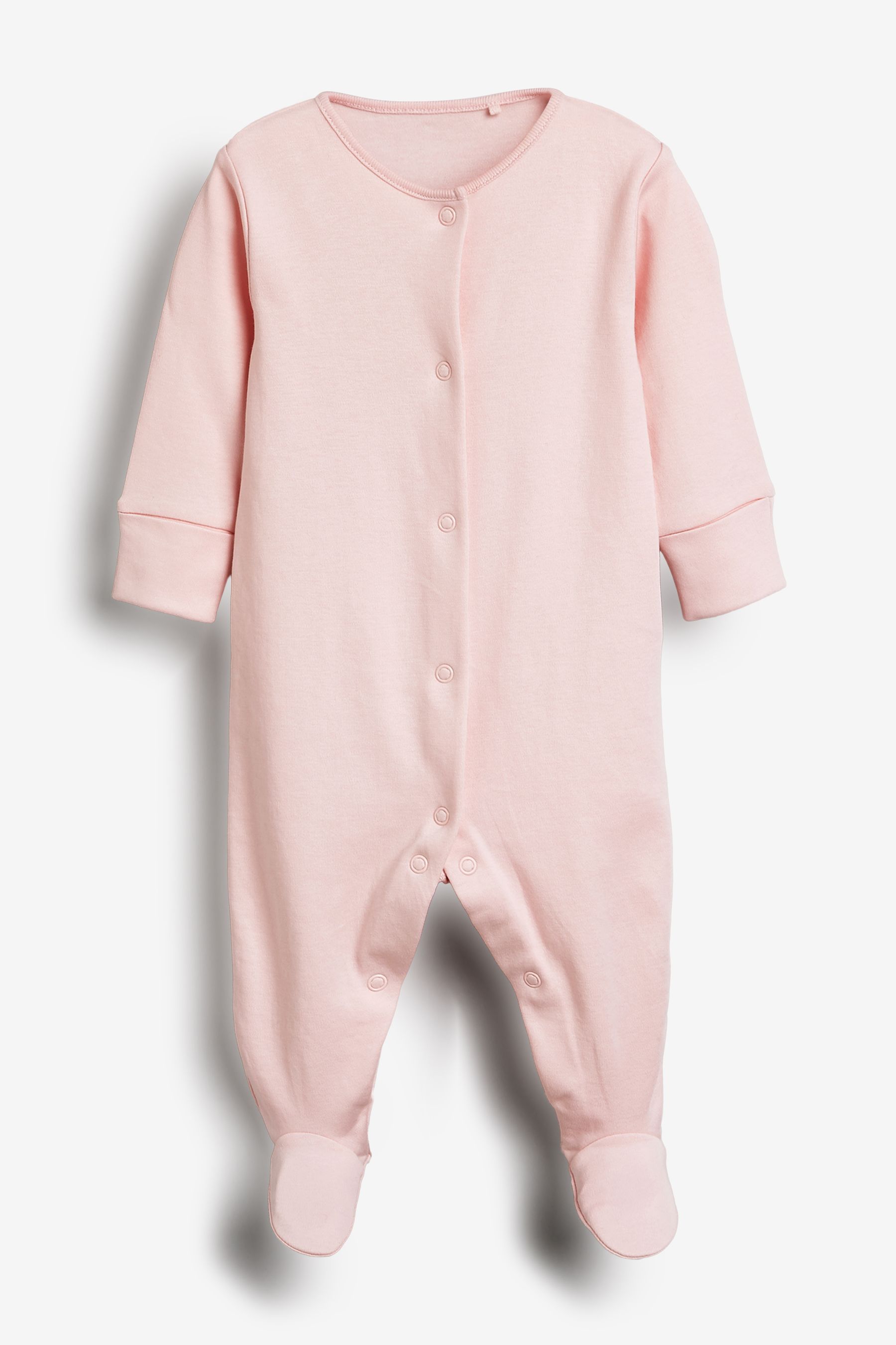 Pink White 100 Cotton Baby Sleepsuits 0 2yrs