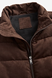 Brown Faux Suede Panel Gilet - Image 9 of 12