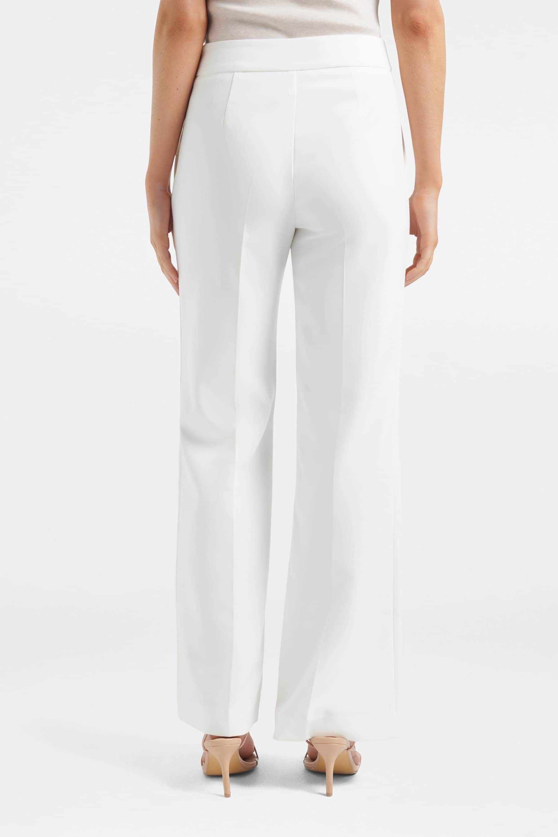 Buy Forever New White Megan Button Wide Leg Trousers from Next Luxembourg