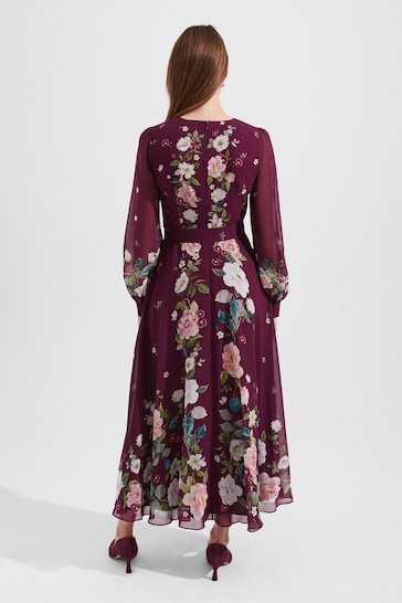 Hobbs Purple Maribella Silk Dress