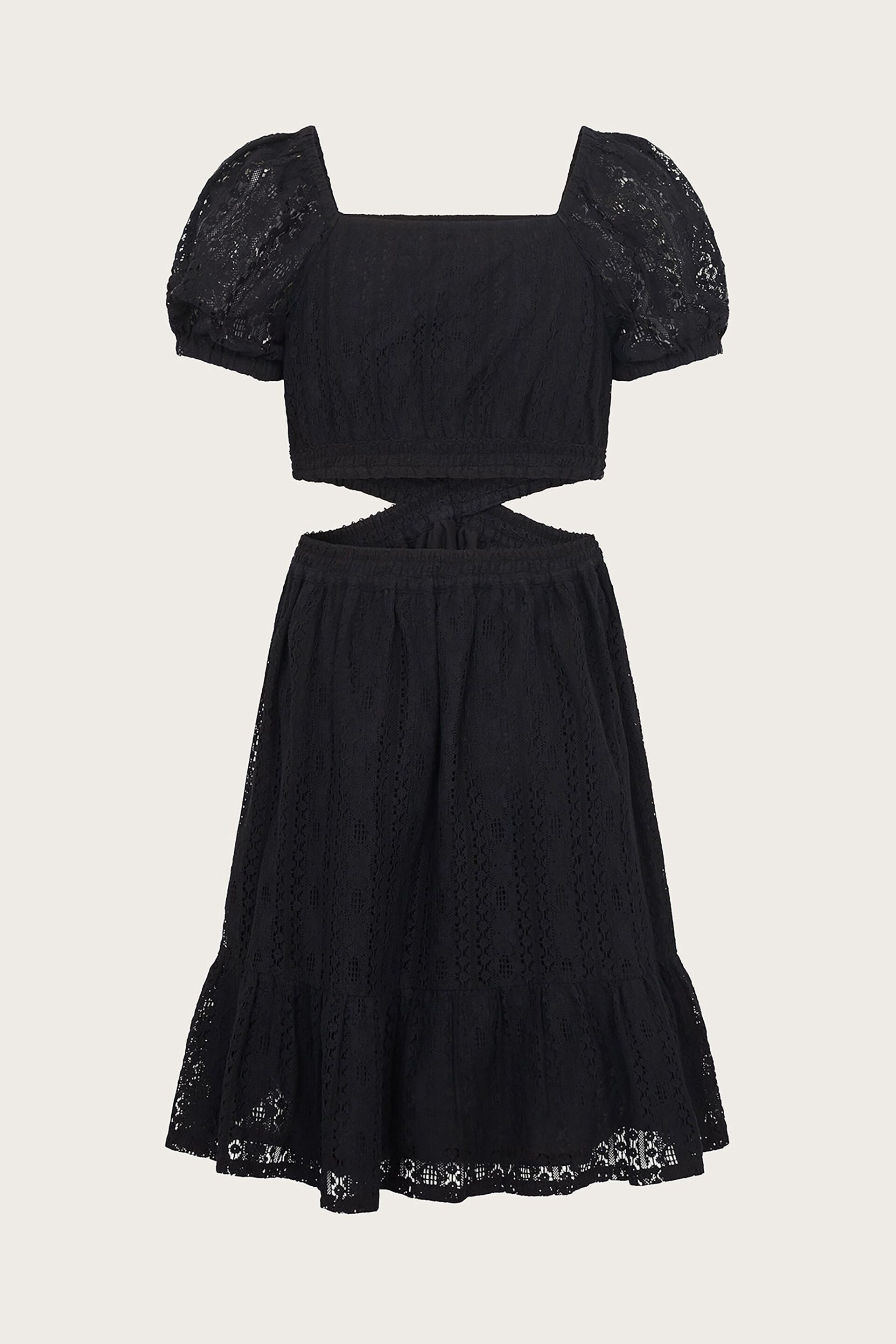 Monsoon Black Lace Cut Out Dress - Image 1 of 3