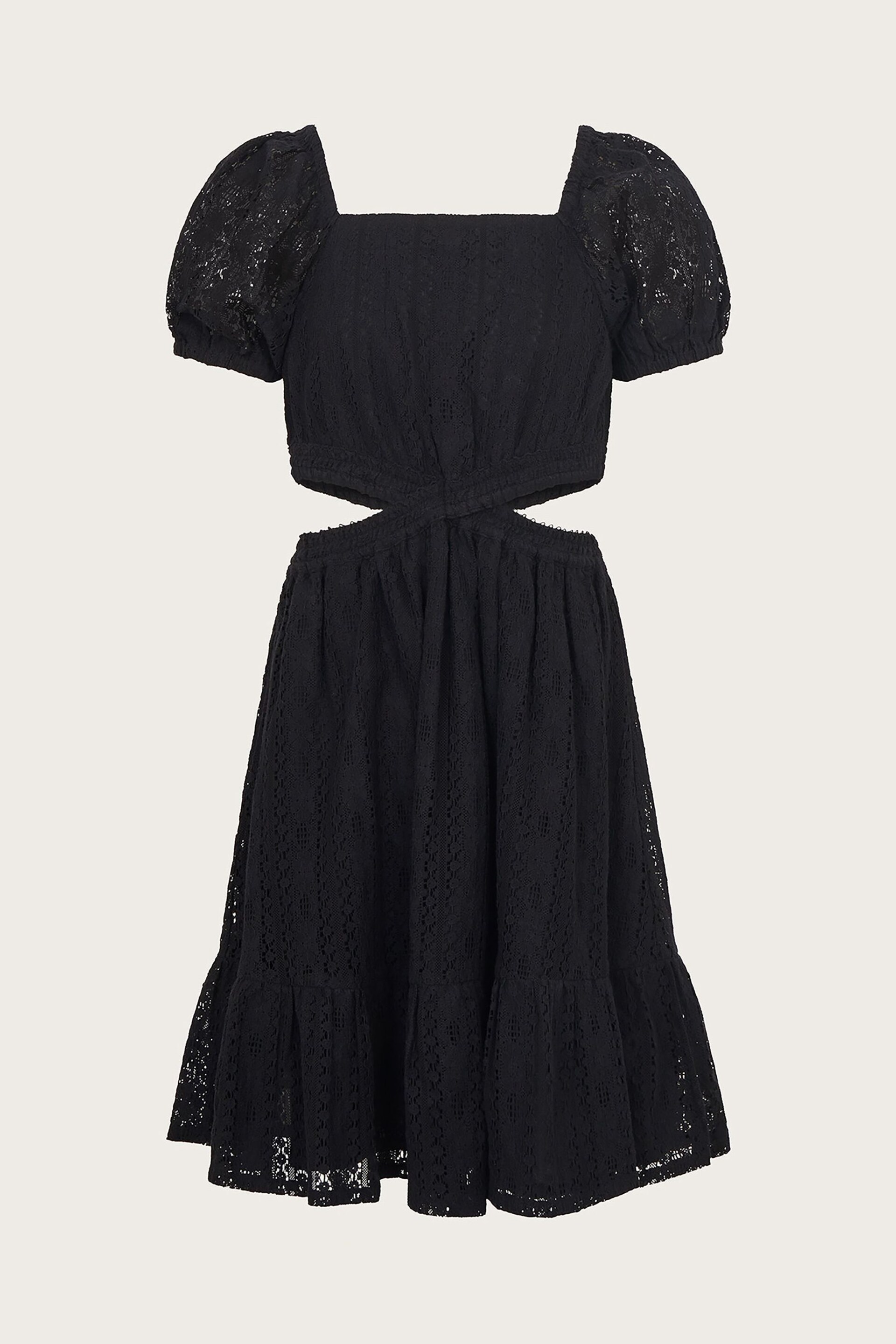 Monsoon Black Lace Cut Out Dress - Image 2 of 3
