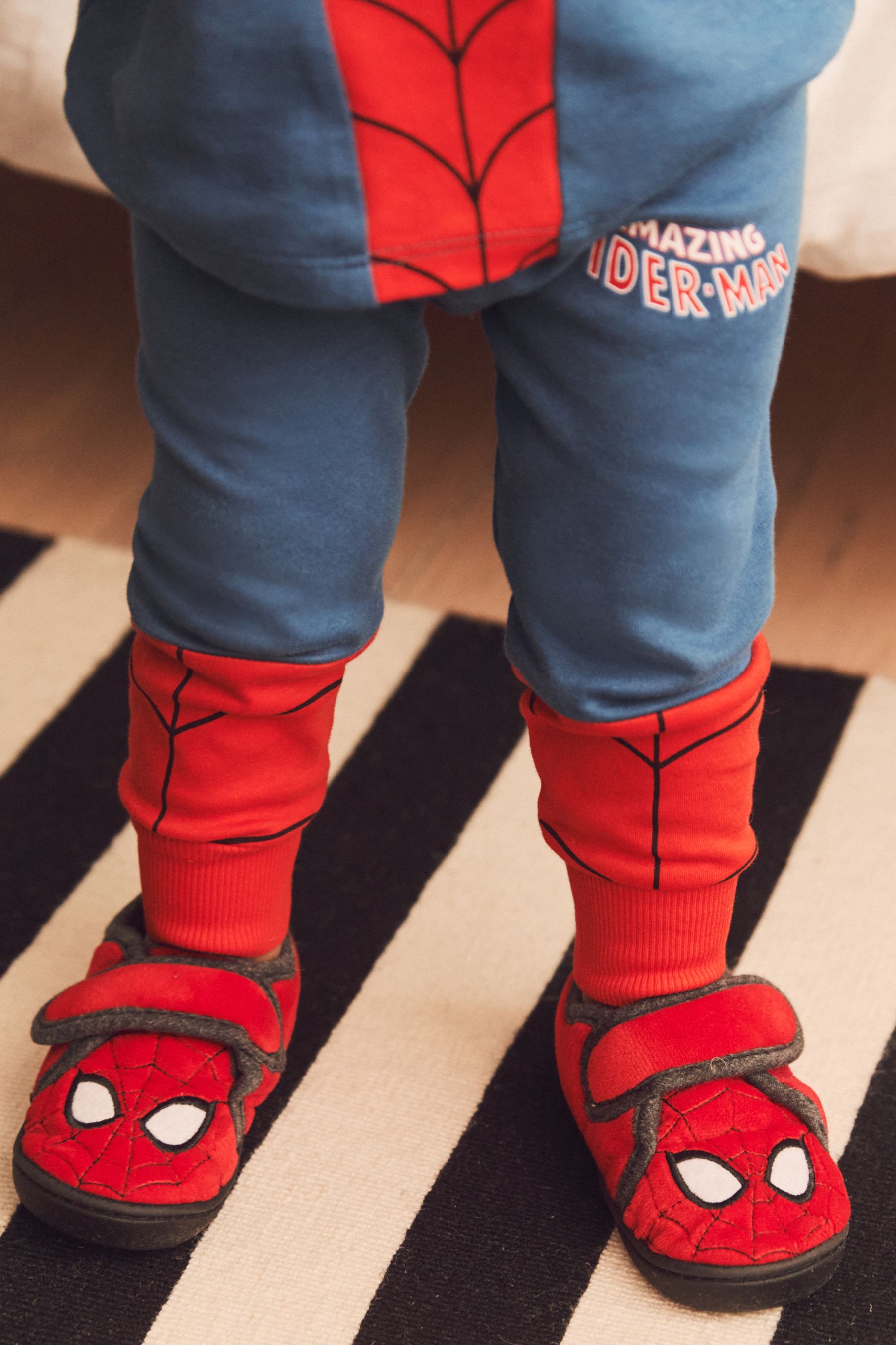 Buy Red Spiderman Marvel Touch Fastening Cupsole Print Slippers