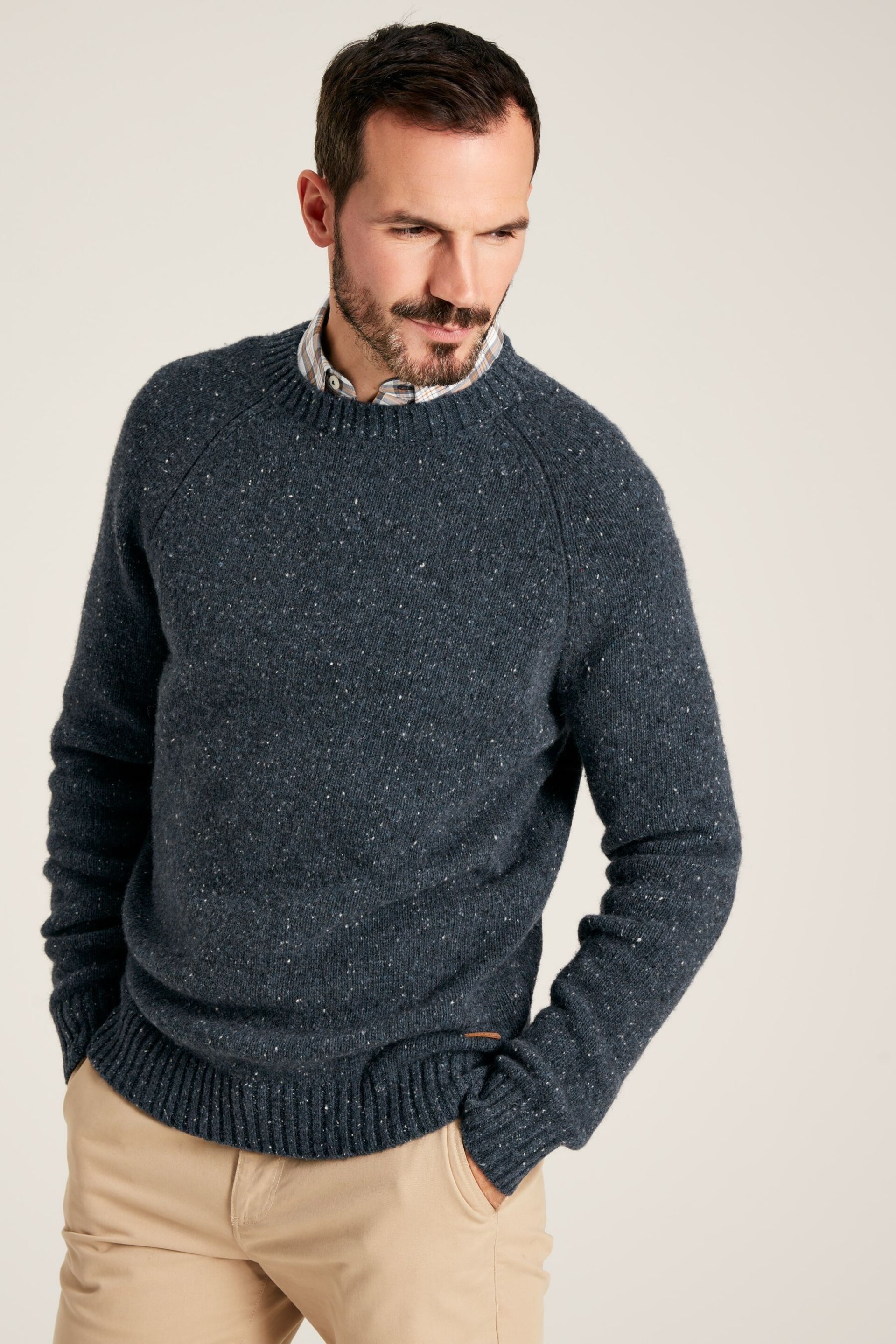 Joules Glenbay Blue Crew Neck Knitted Jumper - Image 3 of 7