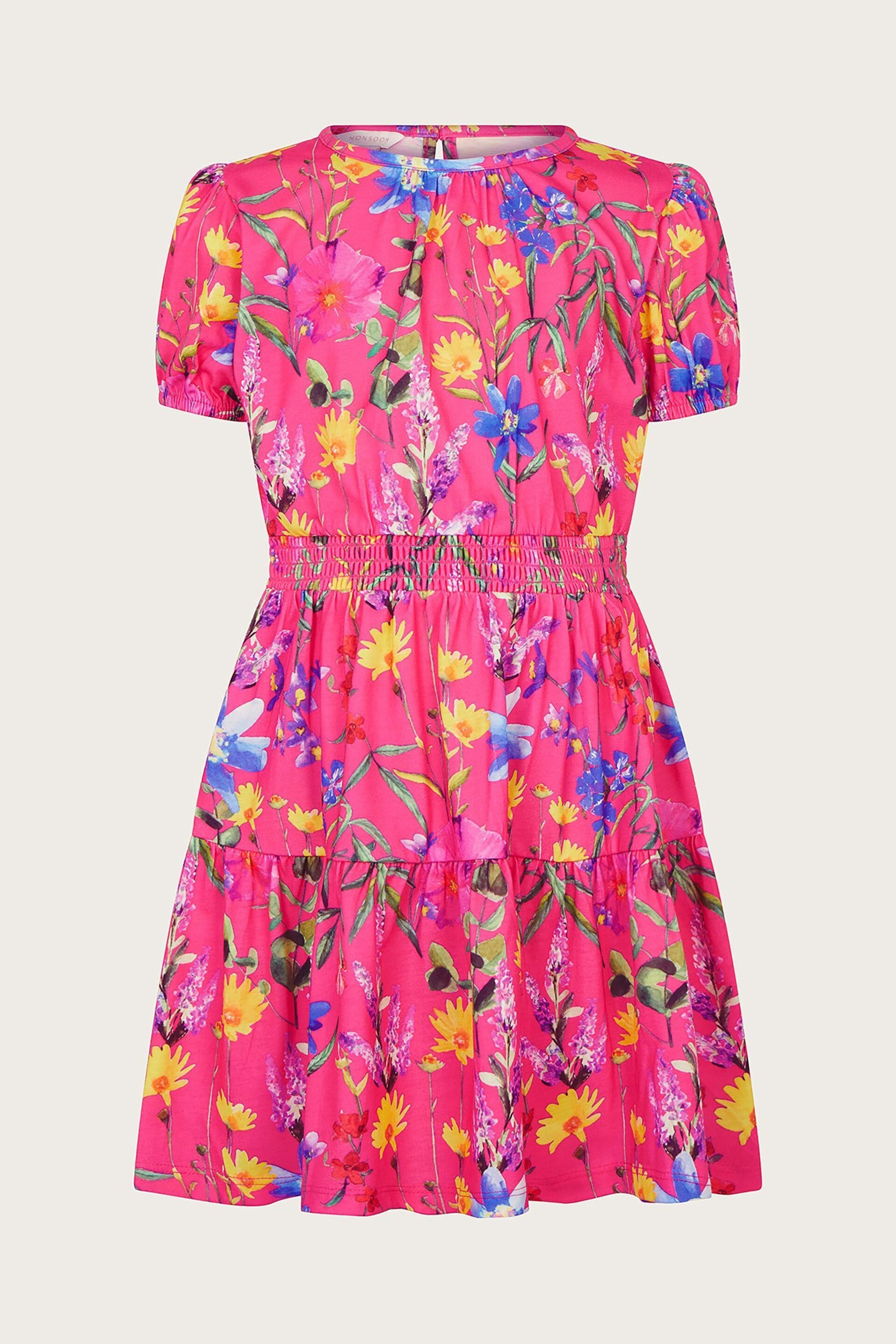 Monsoon Pink Botanical Jersey Dress - Image 1 of 1