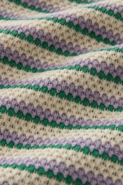 Lilac Purple Short Sleeve Crochet Polo Shirt - Image 5 of 5