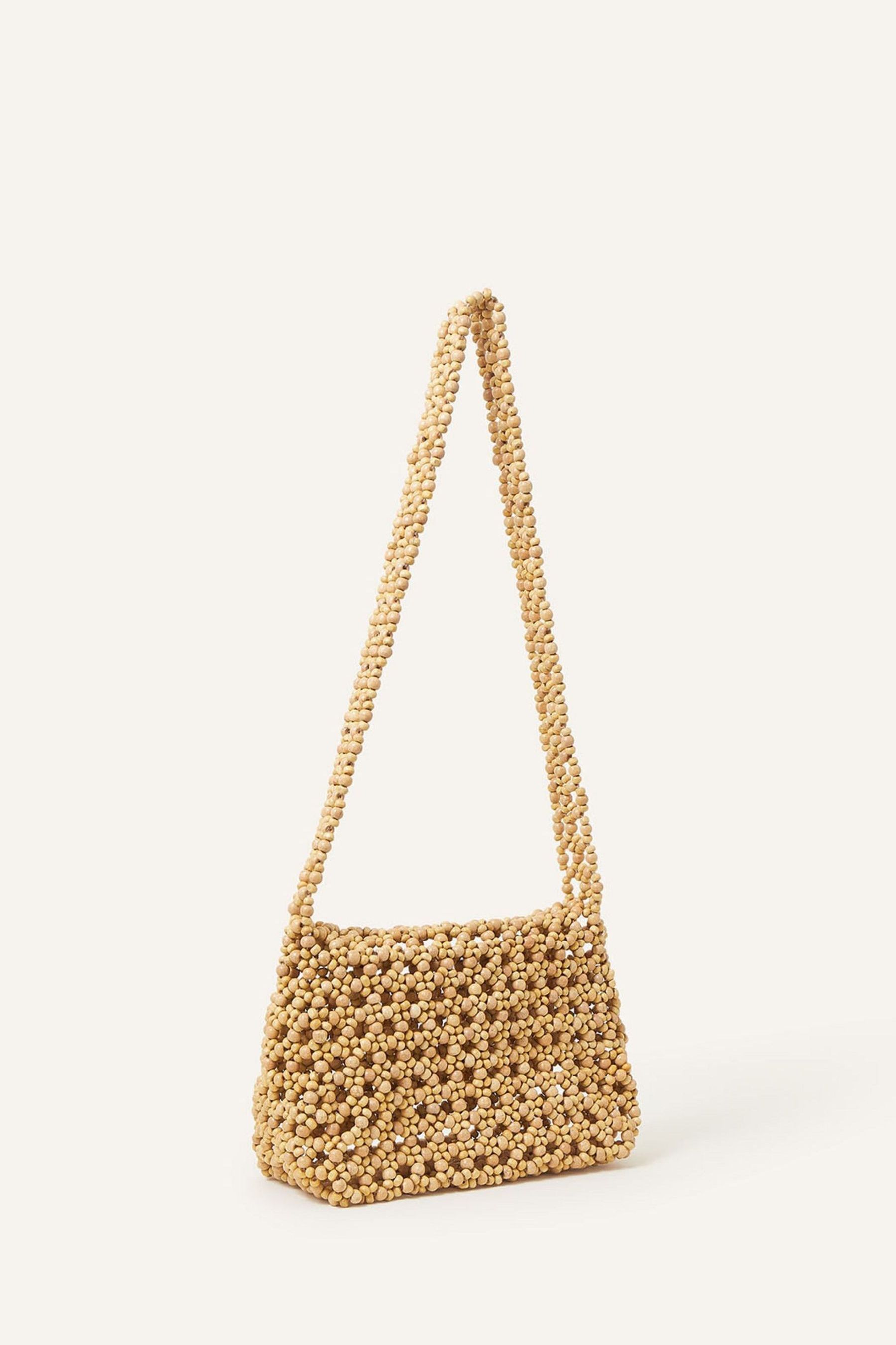 Buy Accessorize Natural Wooden Beaded Shoulder Bag from Next Luxembourg
