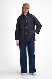 Barbour® Navy Sport Beadnell 100% Cotton Quilt Jacket - Image 6 of 9