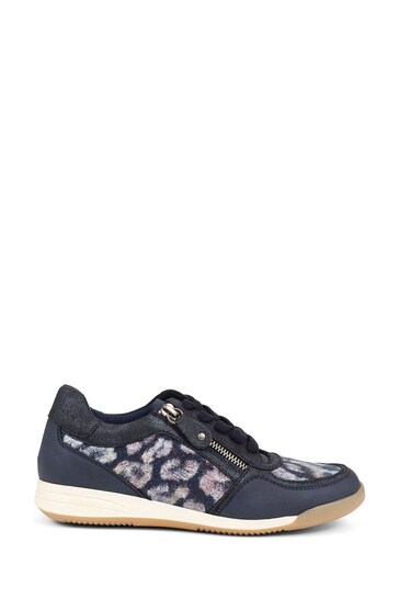Pavers Blue Lace-Up Printed Trainers