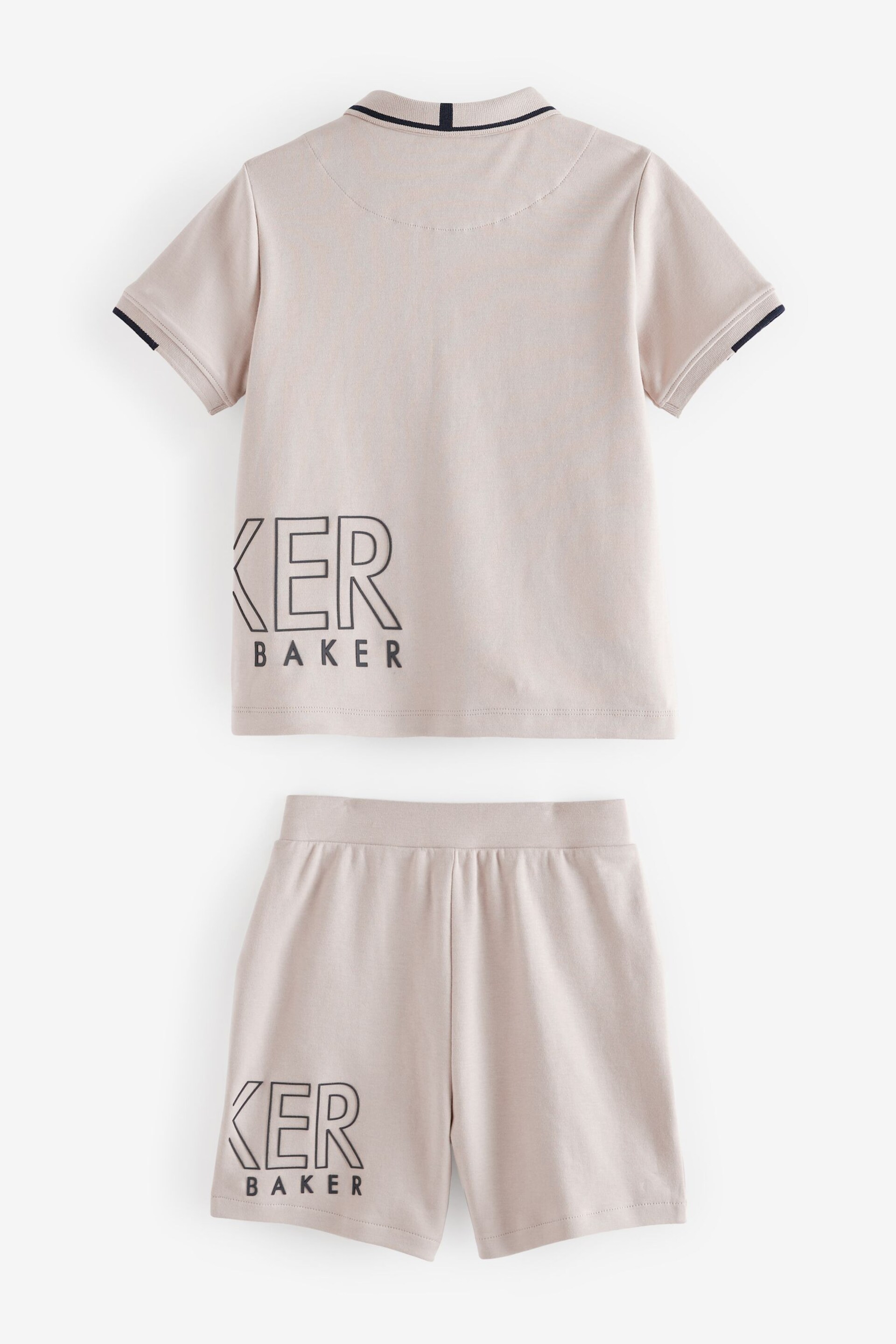 Baker by Ted Baker Stone Polo Shirt and Short Set - Image 6 of 8