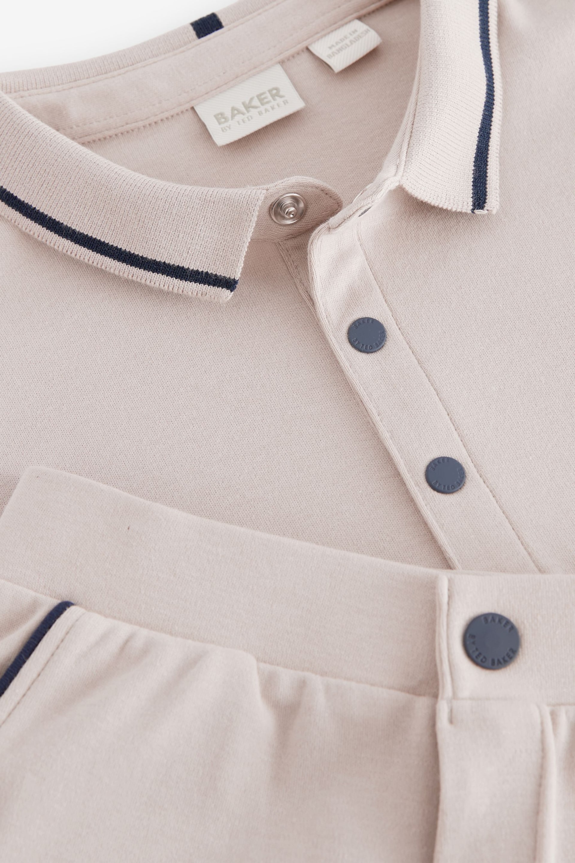 Baker by Ted Baker Stone Polo Shirt and Short Set - Image 7 of 8