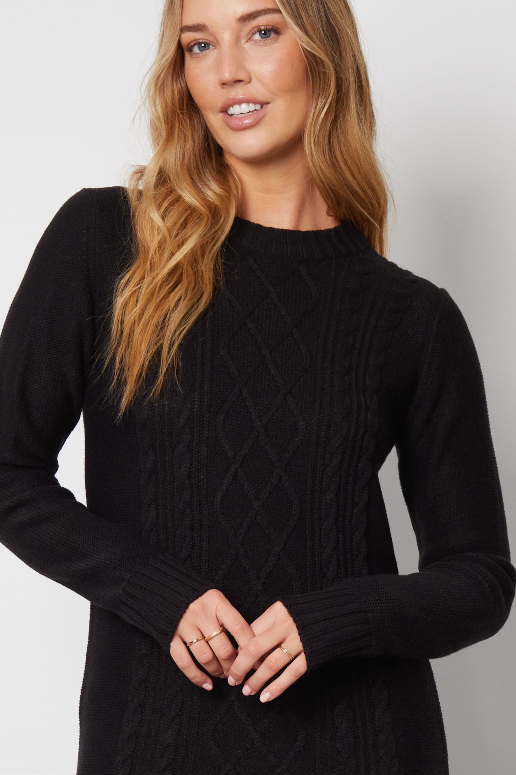 Cable knit midi dress shop