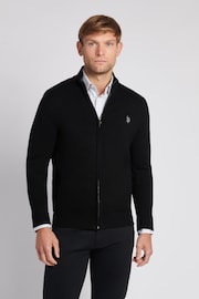U.S. Polo Assn. Mens Knitted Black Cardigan - Image 1 of 8