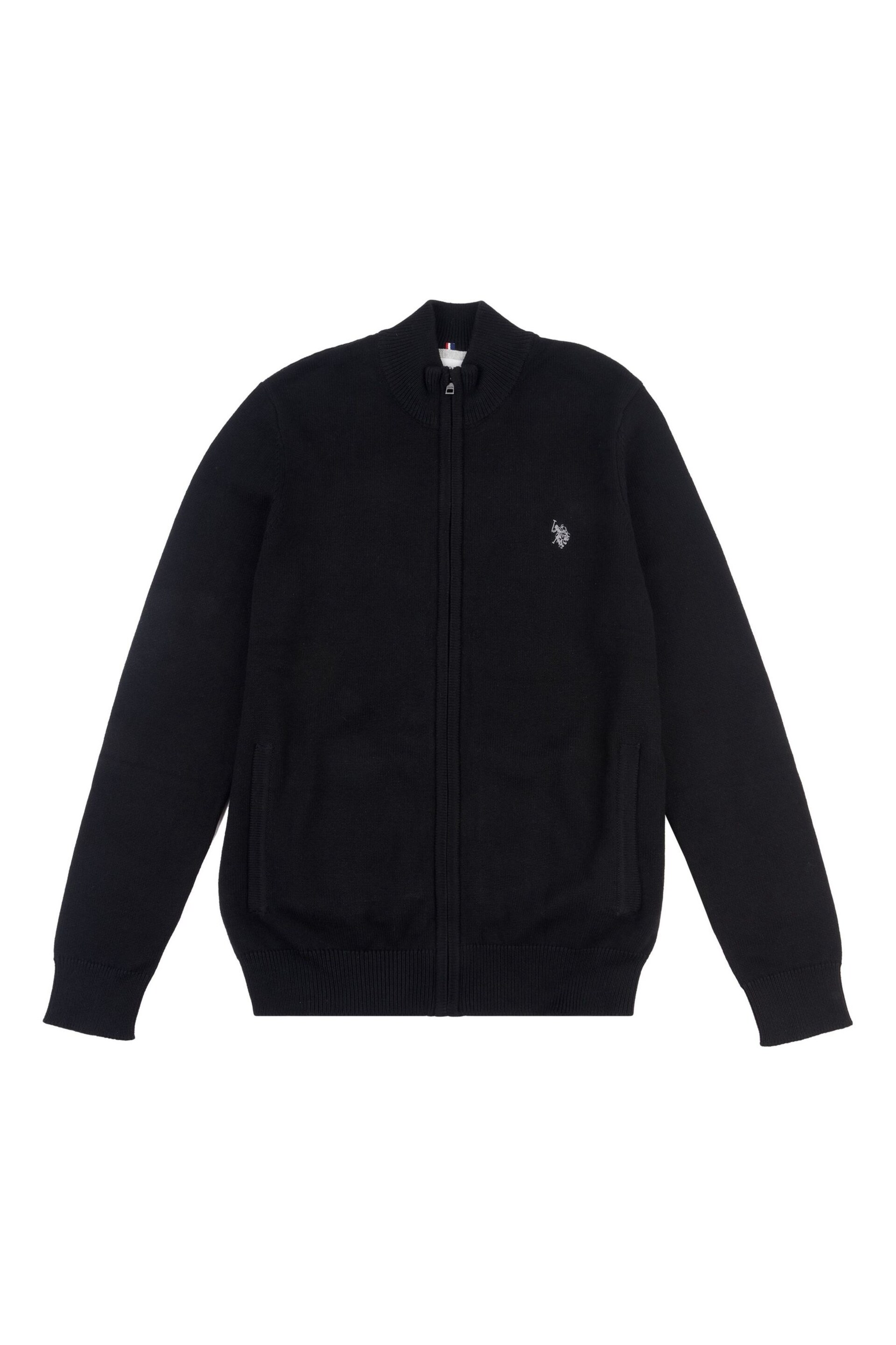 U.S. Polo Assn. Mens Knitted Black Cardigan - Image 6 of 8