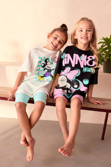 Pink/Blue Minnie Mouse License Short Pyjamas 2 Pack (3-16yrs)