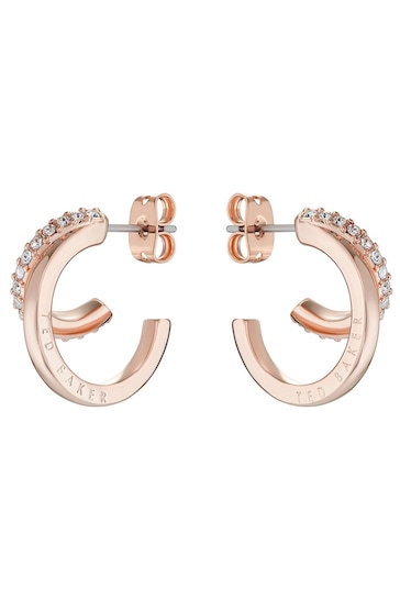 Ted Baker Rose Gold Tone HELIAS: Crystal Multi Hoop Earrings
