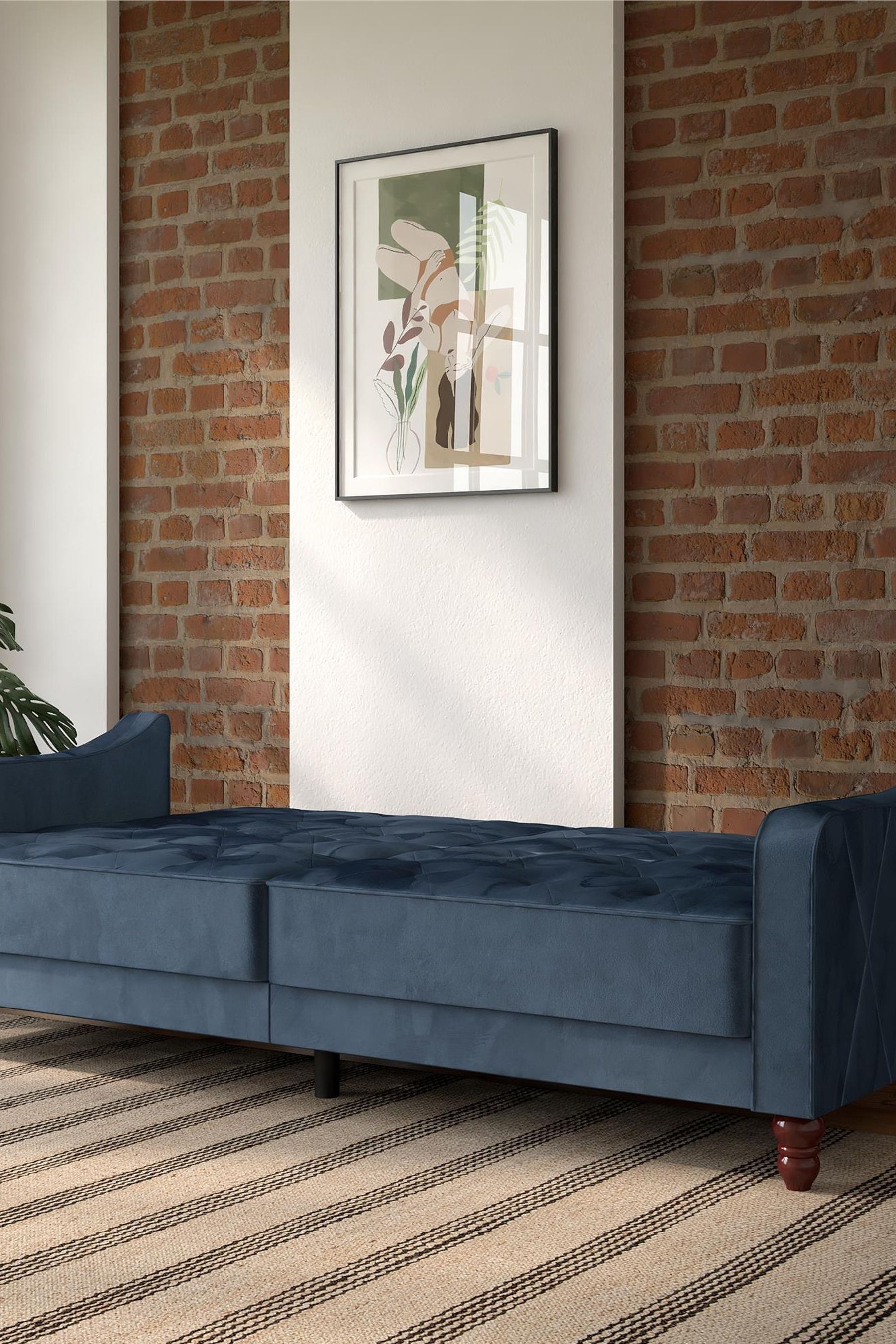Buy Novogratz Blue Vintage Velvet Tufted Futon from the Next UK