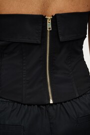 Black Zip Front Corset Top - Image 4 of 6