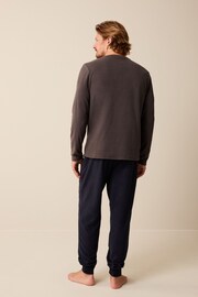 Slate Grey/Navy Blue Thermal Pyjama Set - Image 2 of 11