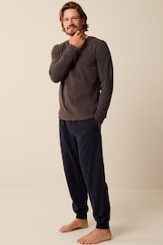 Slate Grey/Navy Blue Thermal Pyjama Set - Image 3 of 11