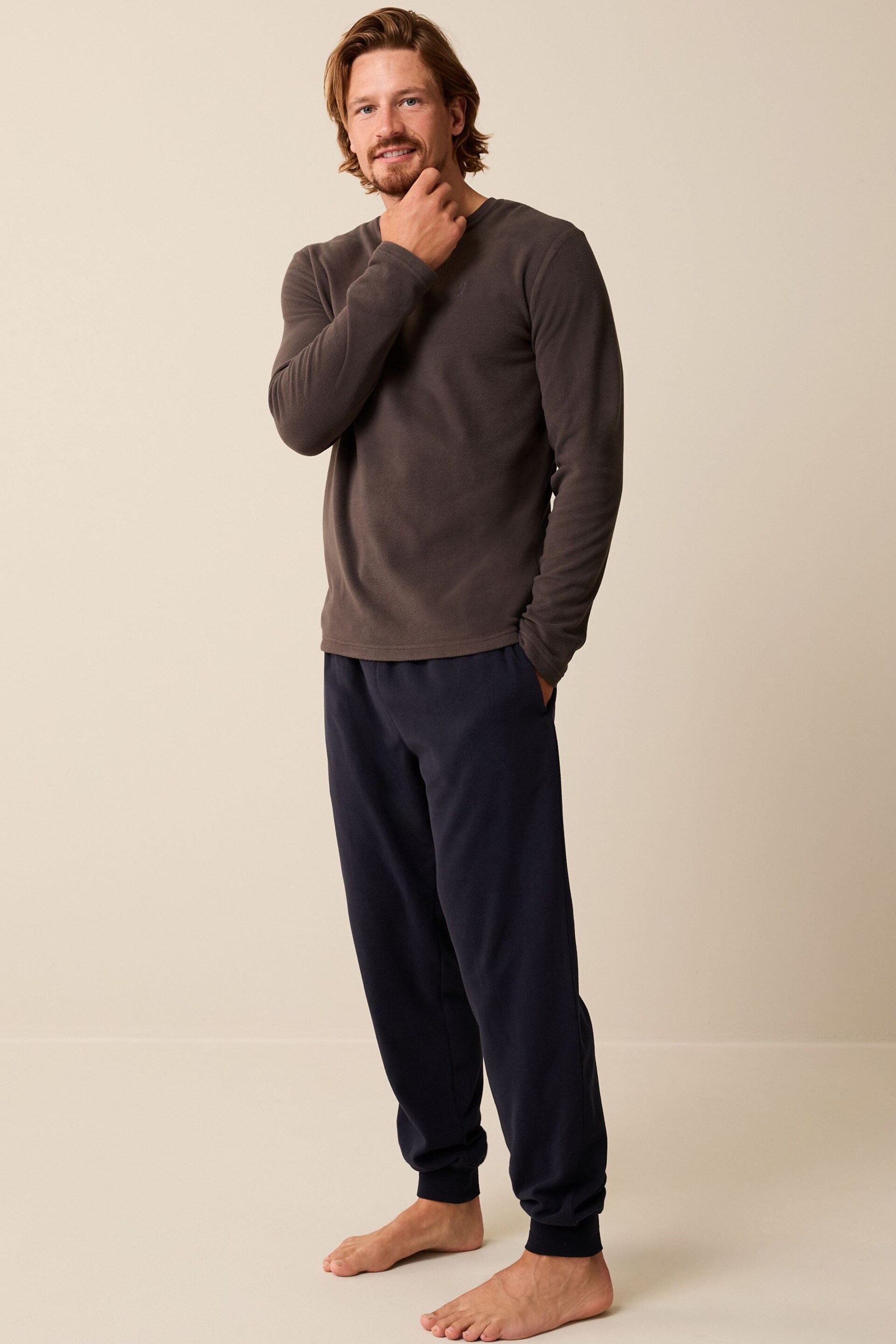 Slate Grey/Navy Blue Thermal Pyjama Set - Image 3 of 11