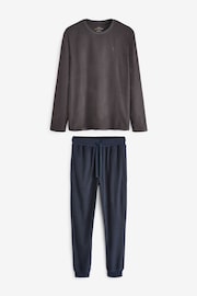 Slate Grey/Navy Blue Thermal Pyjama Set - Image 7 of 11