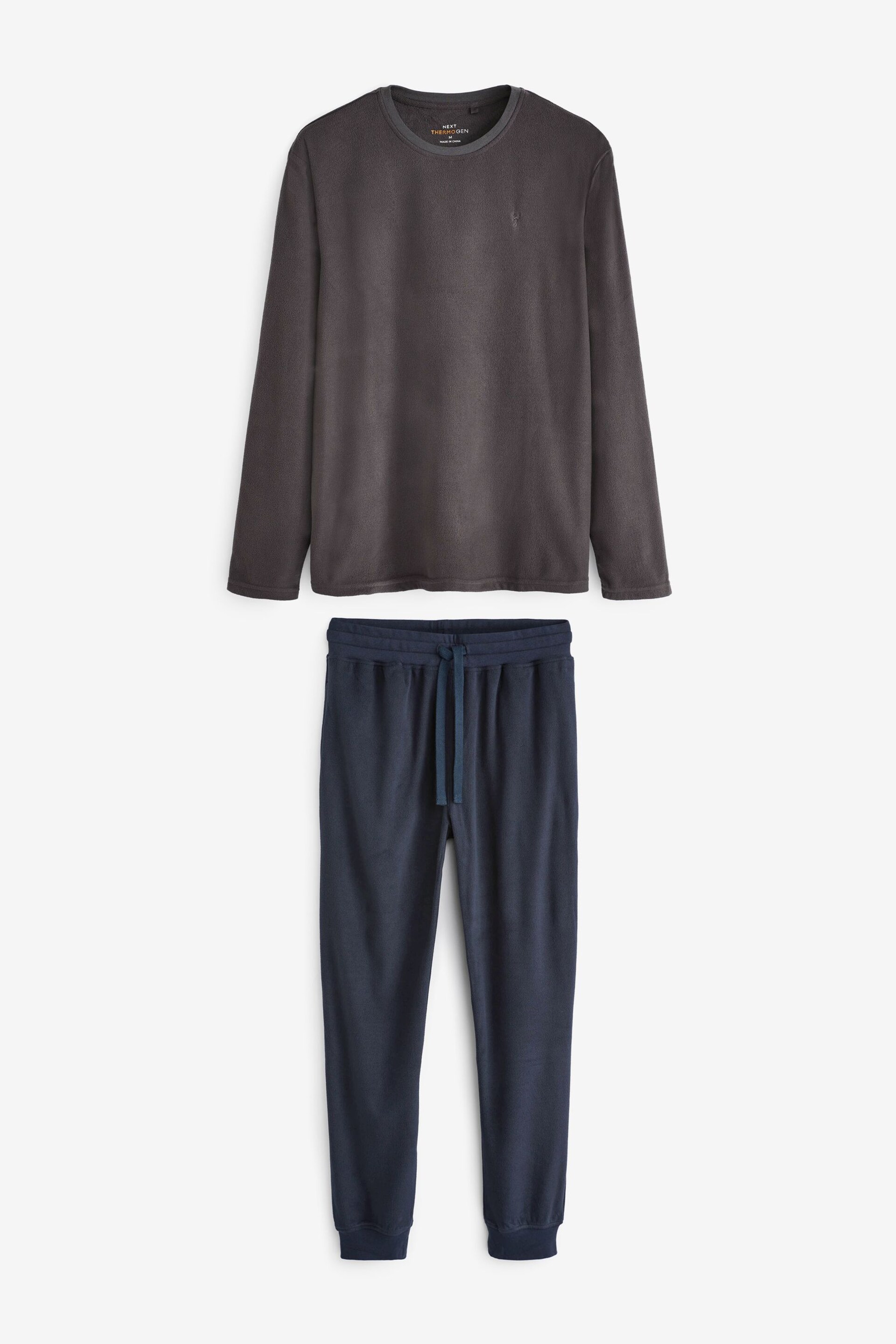 Slate Grey/Navy Blue Thermal Pyjama Set - Image 7 of 11