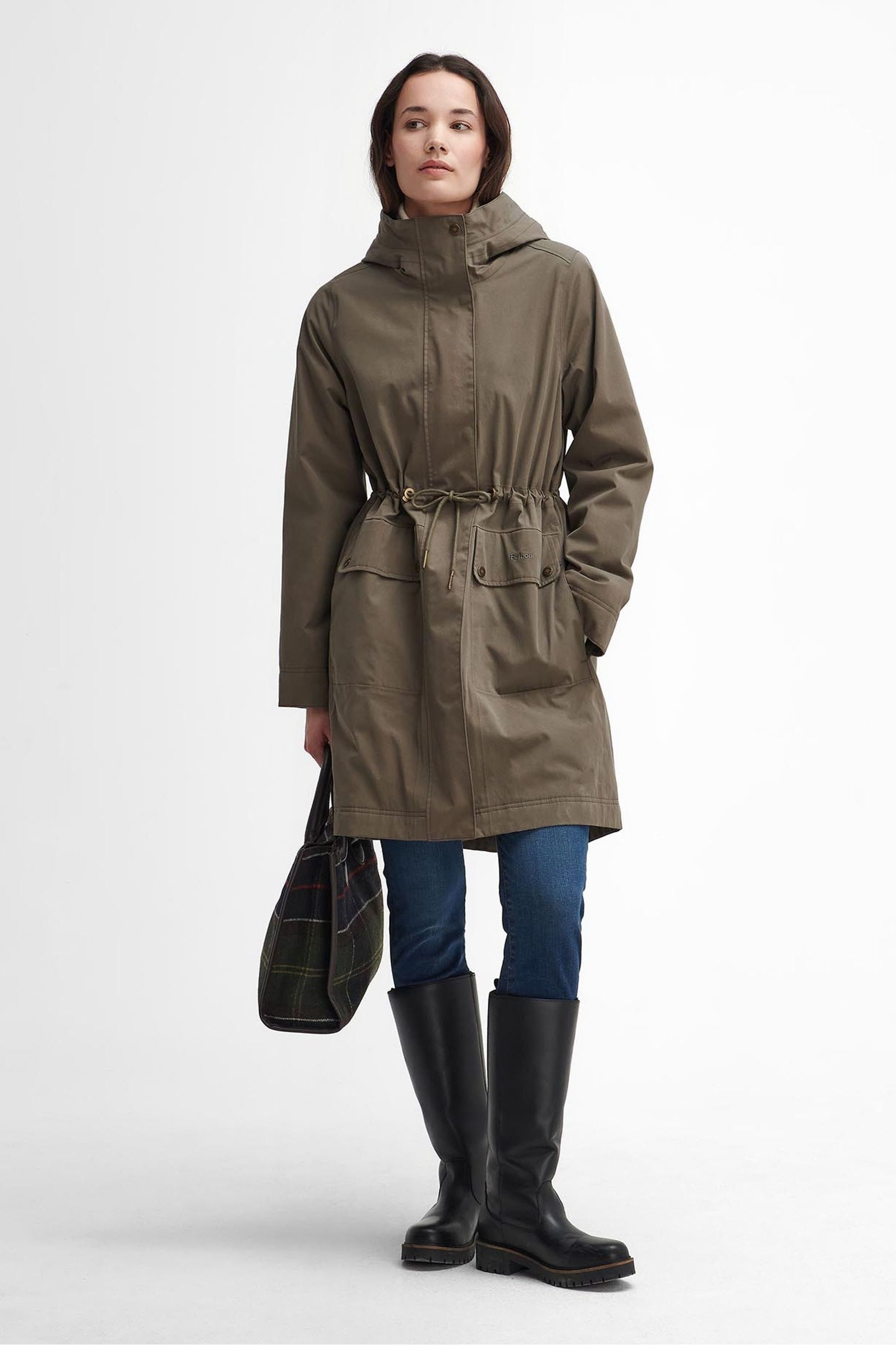 Barbour green raincoat shop
