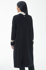 Barbour® Black 100% Cotton Coretta Knitted Maxi Cardigan - Image 3 of 9