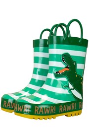 Harry Bear Green Dinosaur Printed Wellies - Image 1 of 5