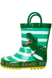 Harry Bear Green Dinosaur Printed Wellies - Image 2 of 5