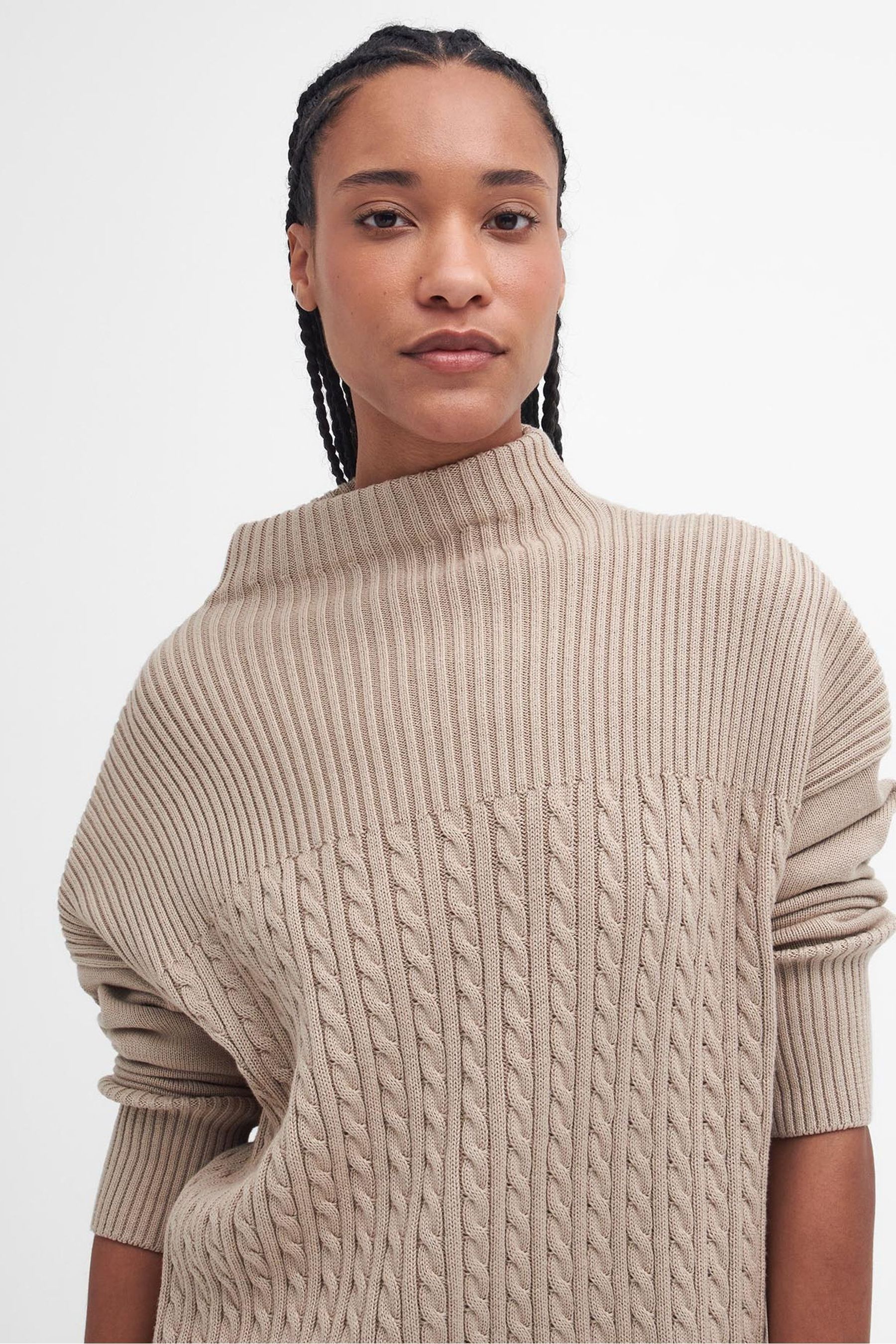 Buy Barbour Beige 100 Cotton Stitch Guernsey Knitted Cape Jumper from Next Malta