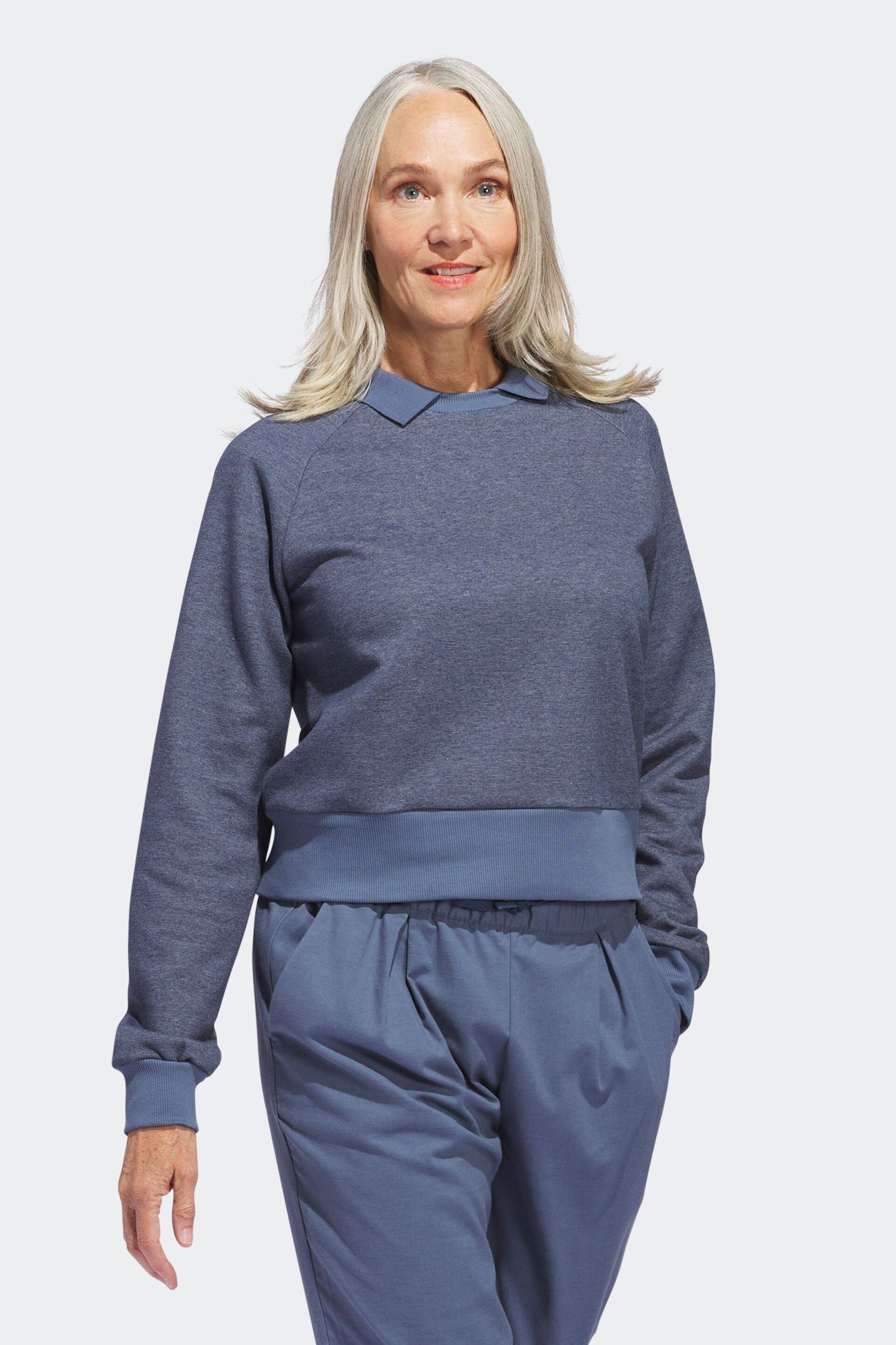 adidas Golf Navy Women'S Go-To Sweatshirt - Image 3 of 7