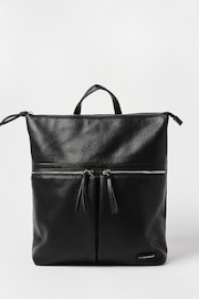 Oliver Bonas Black Large Anie Double Pocket Backpack - Image 1 of 6