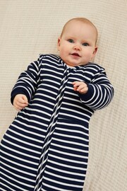 JoJo Maman Bébé Navy Stripe 3.5 Tog Baby Sleeping Bag - Image 1 of 4