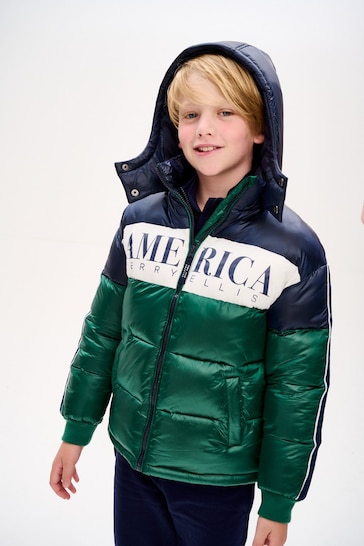 Perry Ellis America Green Puffer Jacket