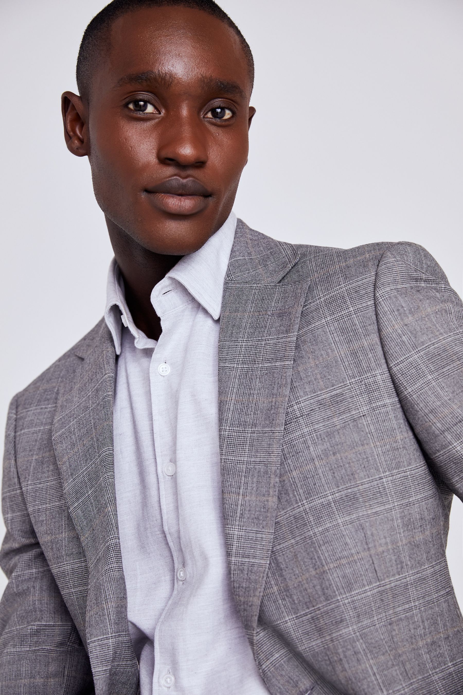 Mens grey top check jacket