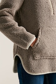 Joules Aldeburgh Grey Half Zip Borg Fleece - Image 8 of 9