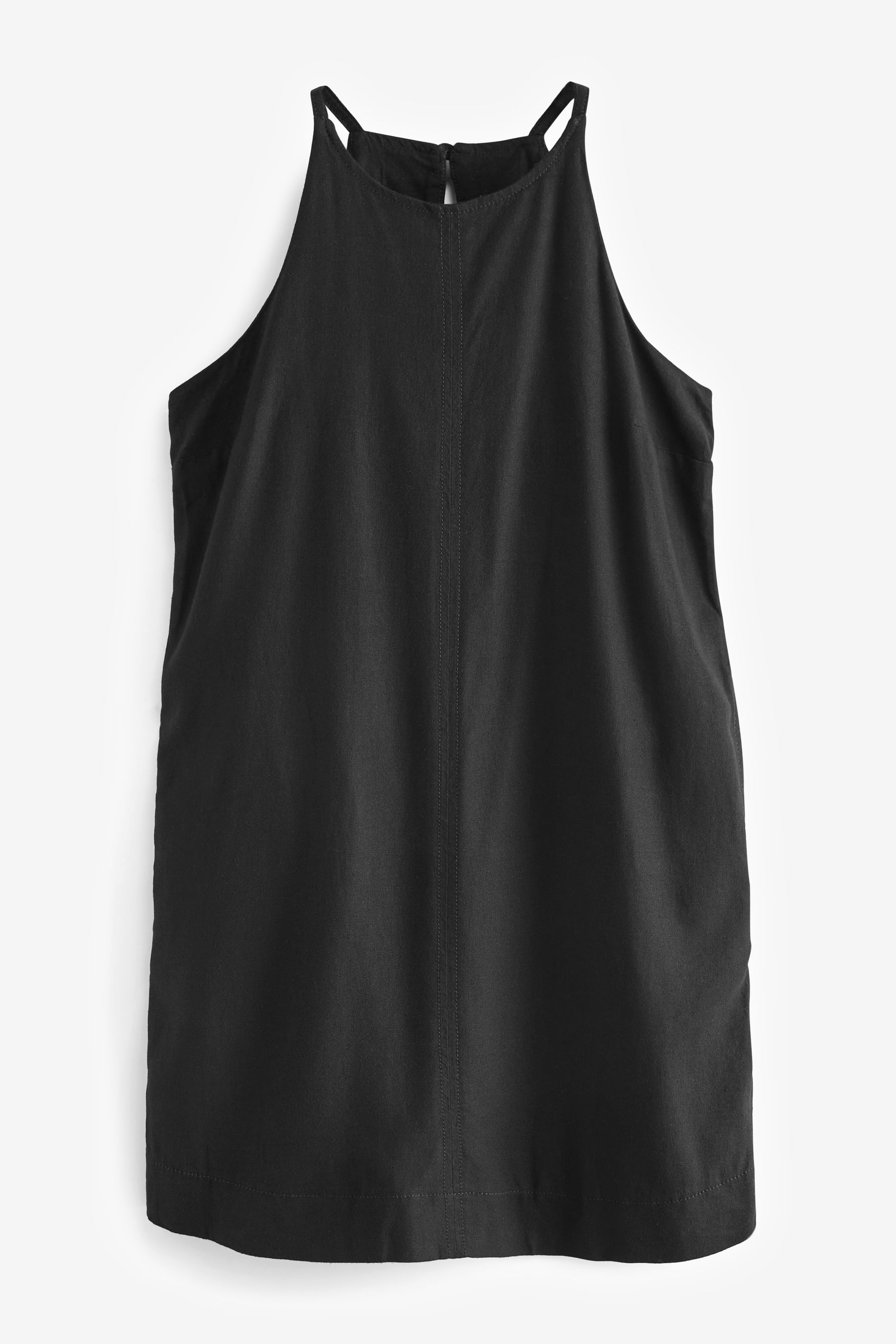 Buy Black Linen Blend High Neck Mini Dress from Next Canada