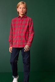 Red Tartan 100% Cotton Long Sleeve Check Shirt (3-16yrs) - Image 4 of 7