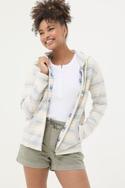 FatFace Multi Daisy Textured Zip Through Hoodie - Image 1 of 5