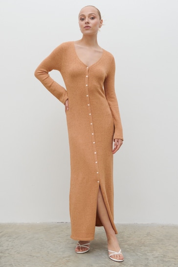 Pretty Lavish Tan Blush Hazel Knit Maxi Dress