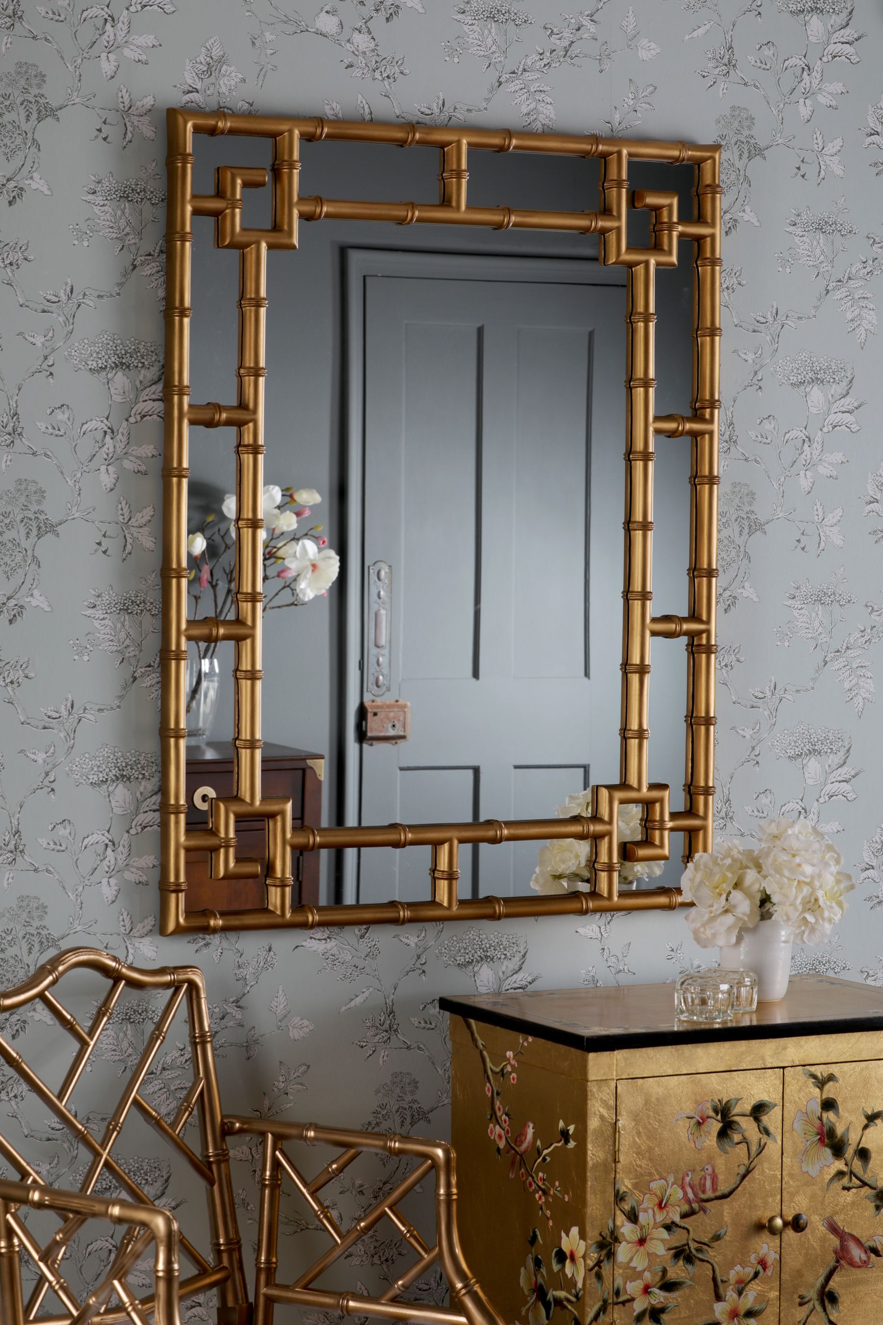 Gold bamboo mirror hotsell