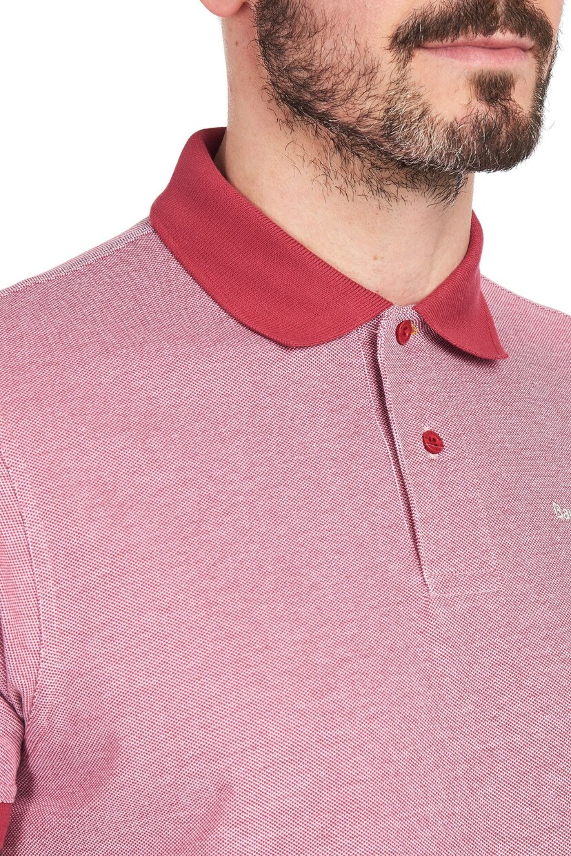Barbour® Red Mens Sports Polo Shirt - Image 3 of 4