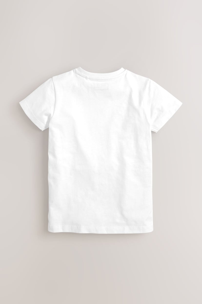 White Short Sleeve T-Shirts 5 Pack (3-16yrs) - Image 3 of 4