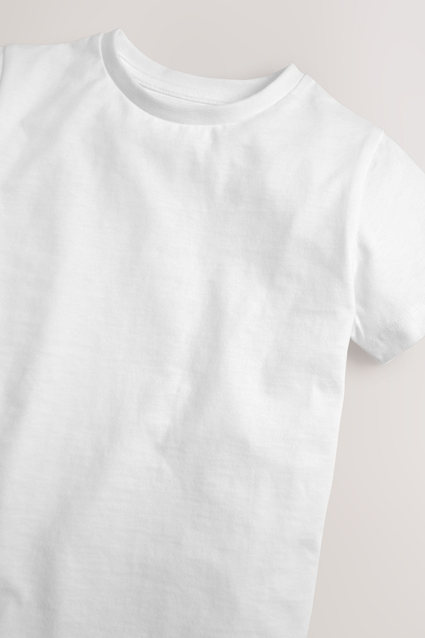 Buy White 100 Cotton Short Sleeve T Shirts 5 Pack 3 16yrs from the Next UK online shop