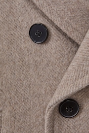 Reiss Oatmeal Bergamo Senior Wool Blend Double Breasted Peacoat - Image 6 of 6